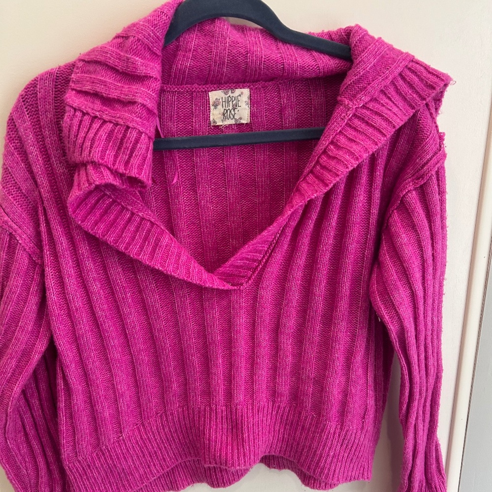 Hippie Rose dropped sweater size medium in hot pink